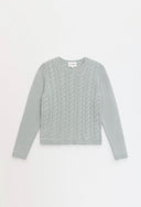 SAIGE CREWNECK CABLE KNIT - W.CASHMERE