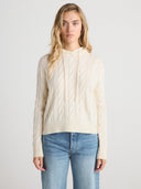 SCOUT Cable-knit Hoodie - W.CASHMERE