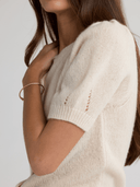 SHEILA Short Sleeves Cardigan - W.CASHMERE