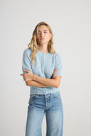 SHEILA Short Sleeves Cardigan - W.CASHMERE