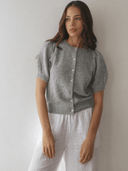 SHEILA Short Sleeves Cardigan - W.CASHMERE