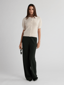 SHEILA Short Sleeves Cardigan - W.CASHMERE