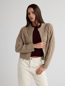 TALIA Cable Knit Open Cardigan - W.CASHMERE