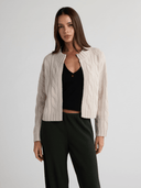 TALIA Cable Knit Open Cardigan - W.CASHMERE