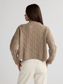 TALIA Cable Knit Open Cardigan - W.CASHMERE