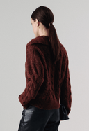 URI POLO CABLE KNIT SWEATER - W.CASHMERE