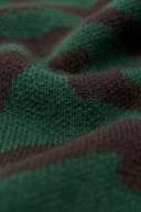 Women's Animal Print Cashmere  Cardigan: Luxury Leopard Knit in Green | Closer View