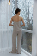 Women's Cashmere Sweatpants & Loungewear in Heather Brown |  Back View